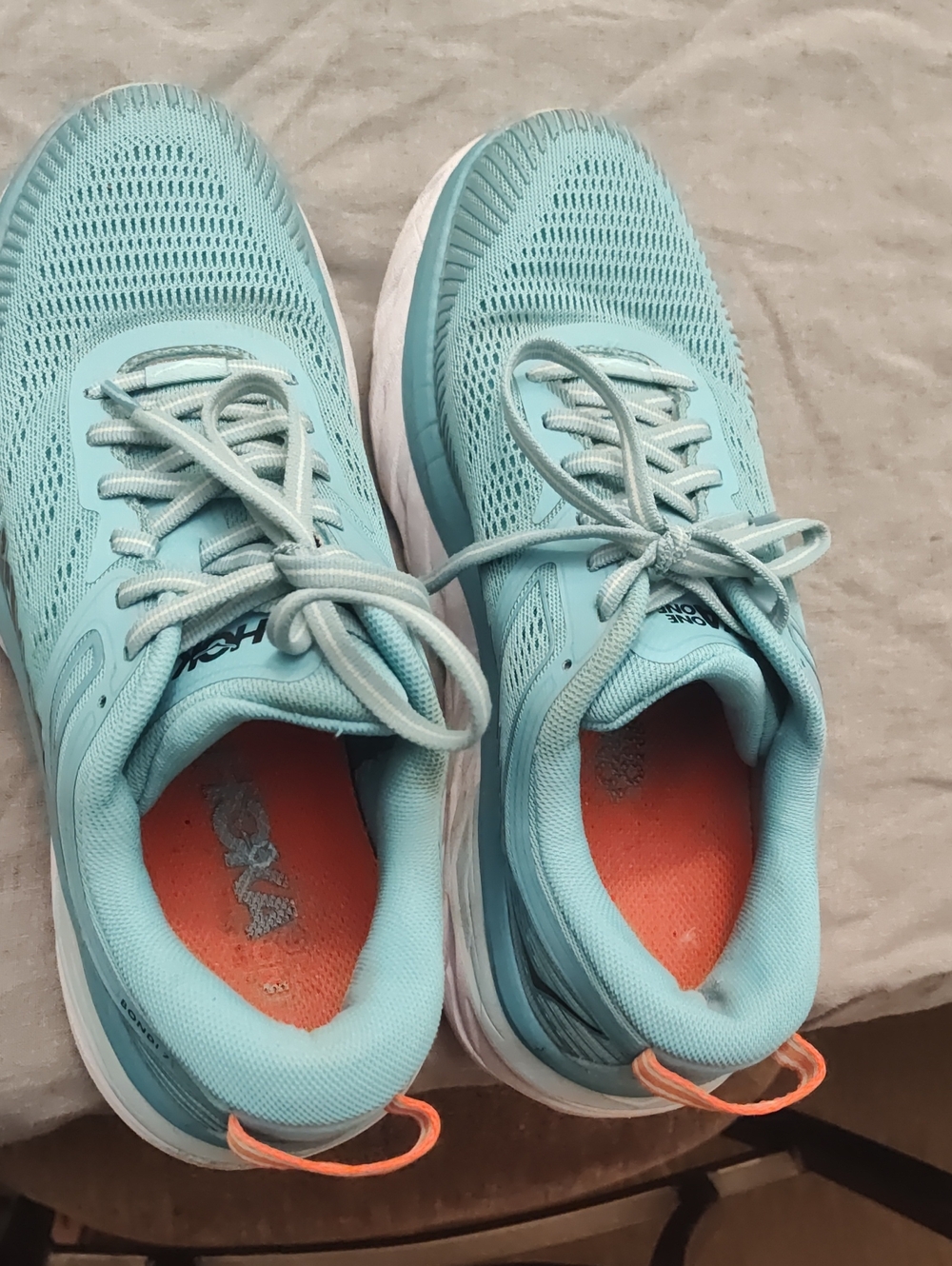 Hoka Bondi 7 Light Blue Athletic Running Sneakers